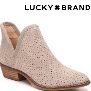 Lucky Brand Brooklin Perforated Suede Bootie 6 1/2